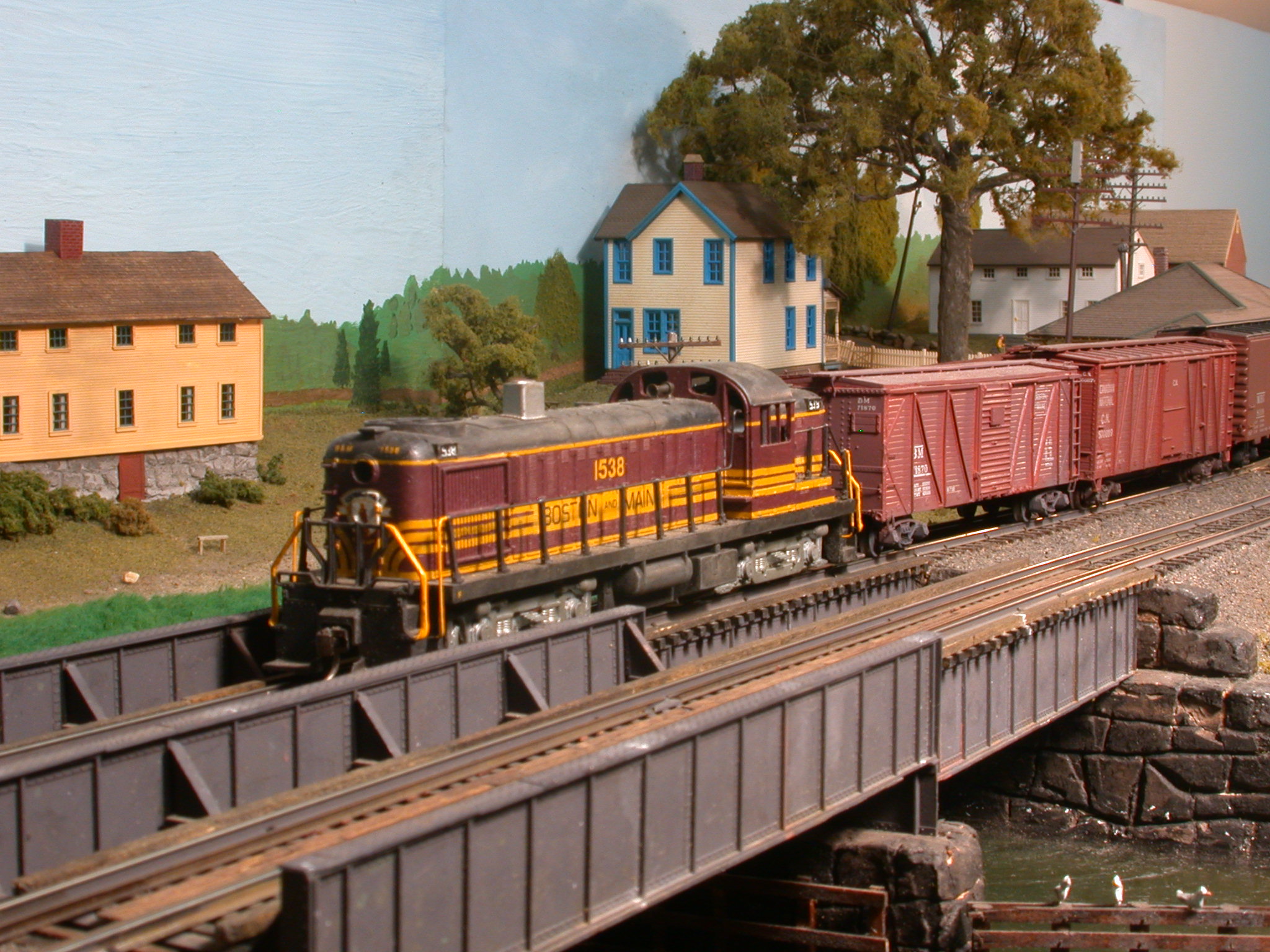 B&M RS-3 westbound at Rowley RIver.