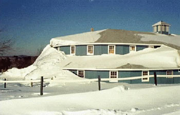 barn in winter